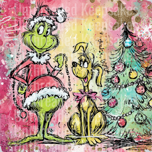 Grinch and Max DTF Transfer