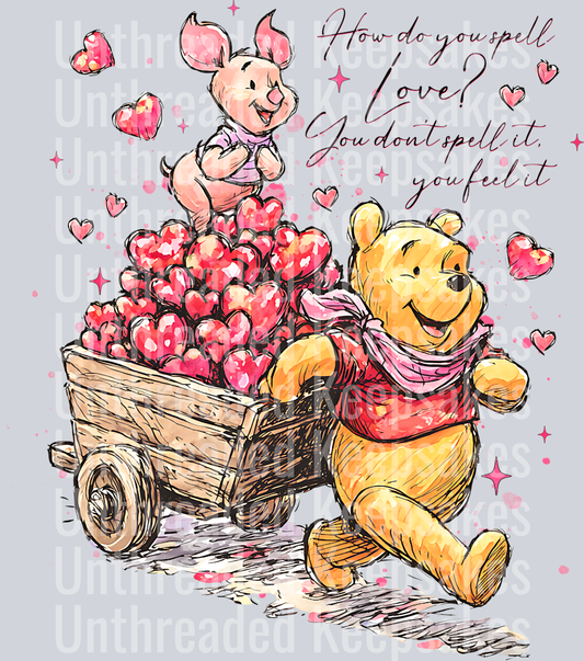 Pooh Valentines DTFTransfer