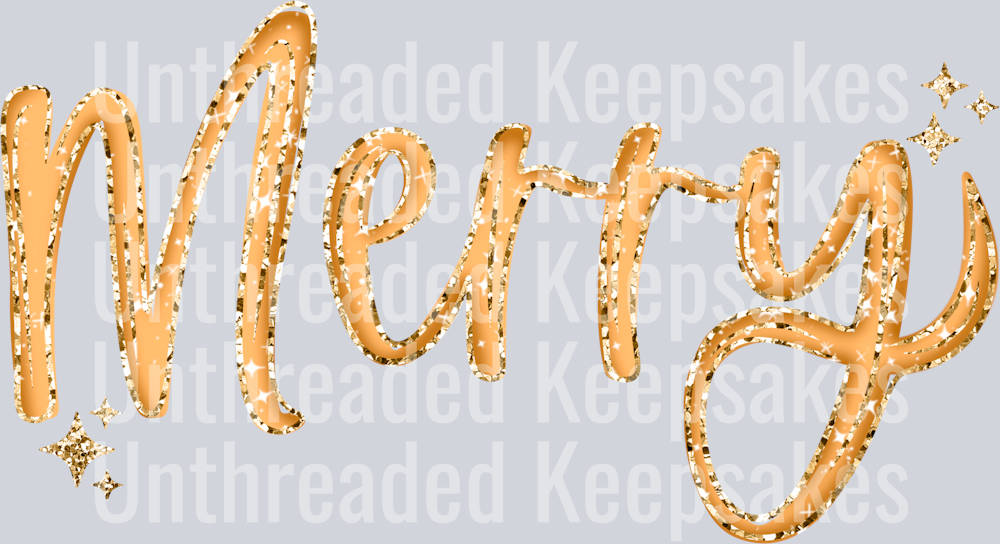Merry_Gold_Glitter  DTF Transfer