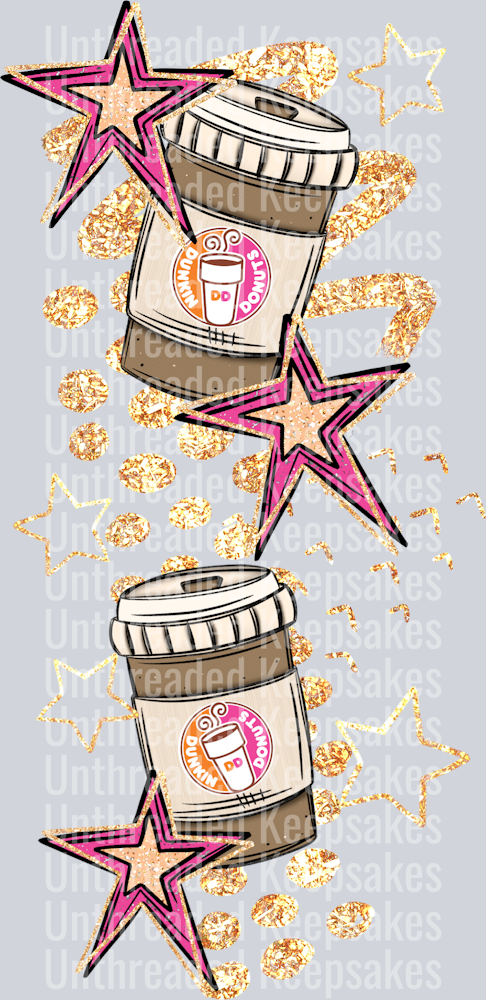 Caffeine Dunkin Hot Sleeves DTF Transfer