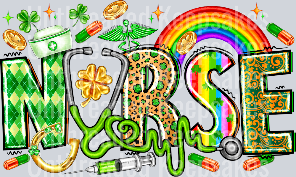 nurse st patrick sday DTF Transfer