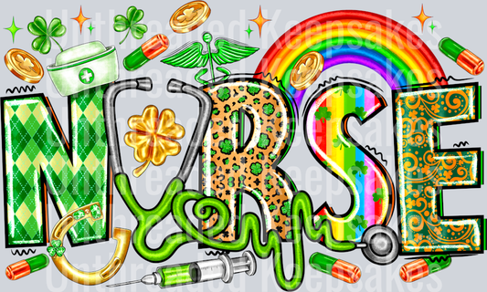 nurse st patrick sday DTF Transfer