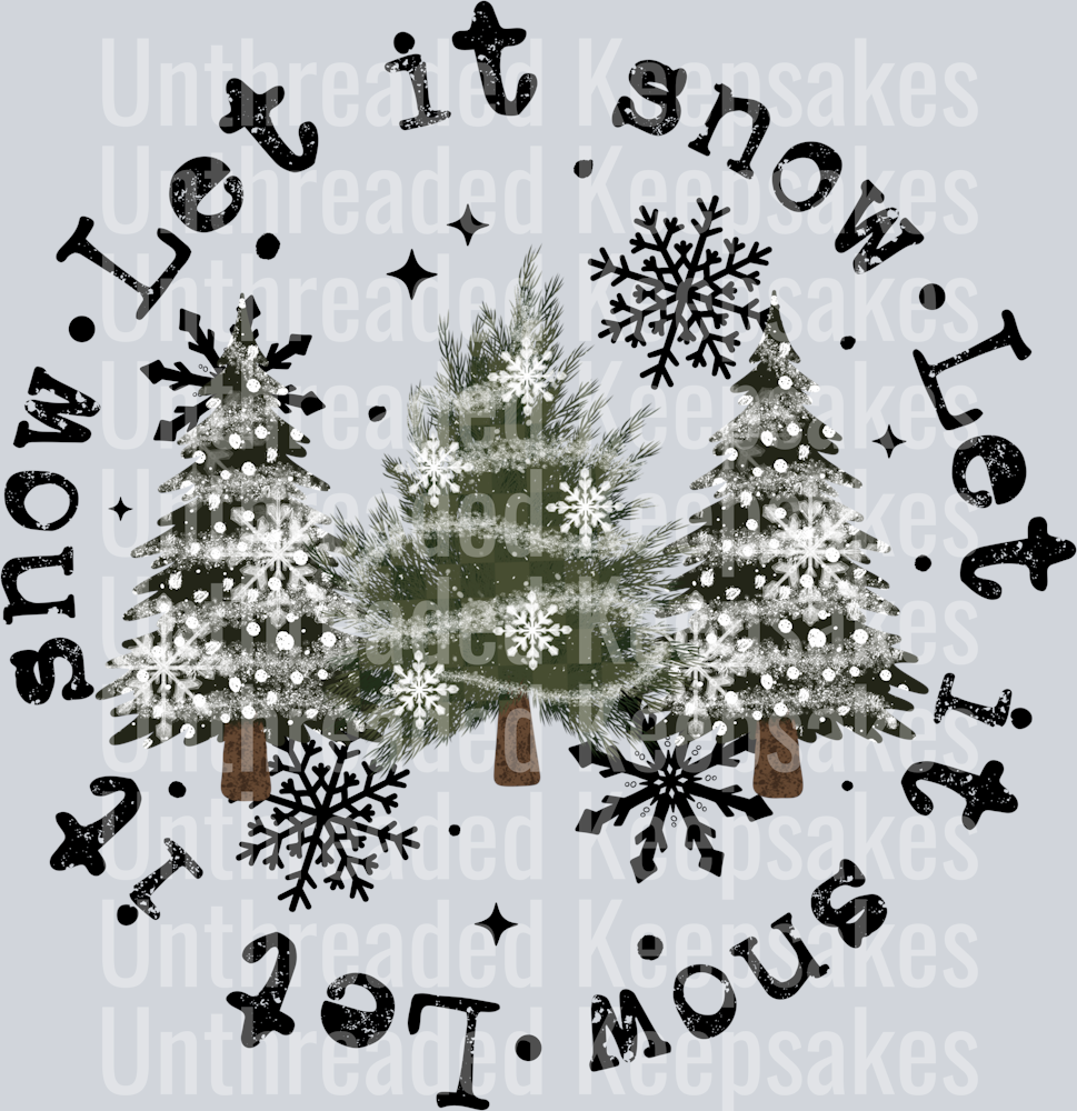 Let_It_Snow_Circle_Black_WordsDTF Transfer