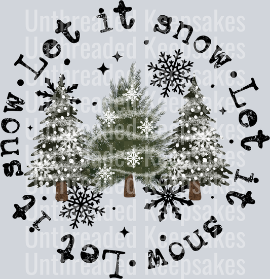 Let_It_Snow_Circle_Black_WordsDTF Transfer