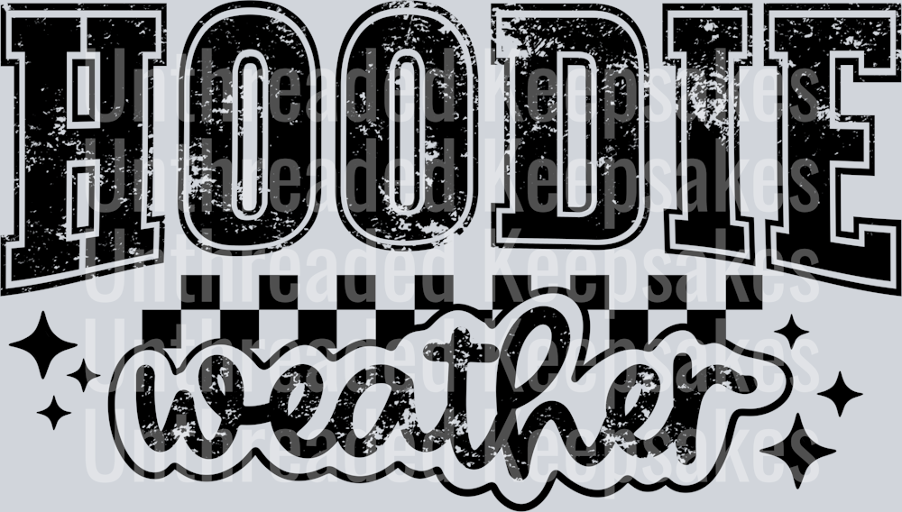 Hoodie weather single color blackDTF Transfer