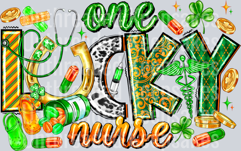 one lucky nurse DTF Transfer
