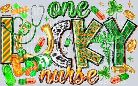 one lucky nurse DTF Transfer