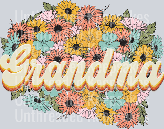 Florals Retro Grandma DTF Transfer