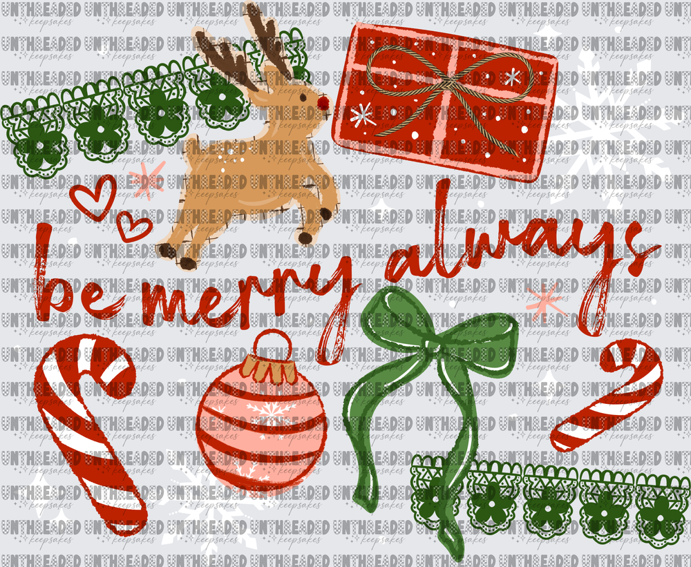 Be Merry Always Rudolph Christmas Holiday Collage