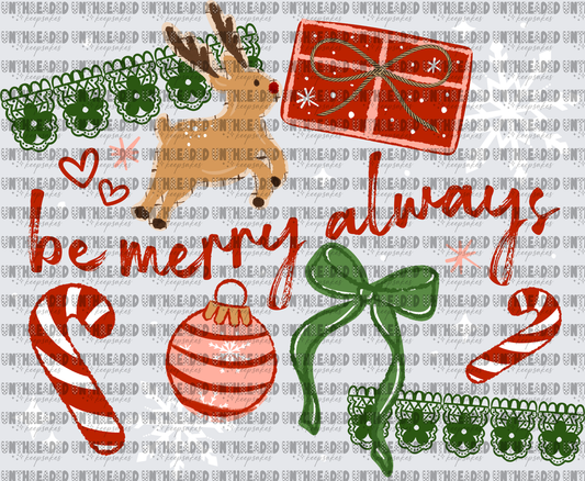 Be Merry Always Rudolph Christmas Holiday Collage