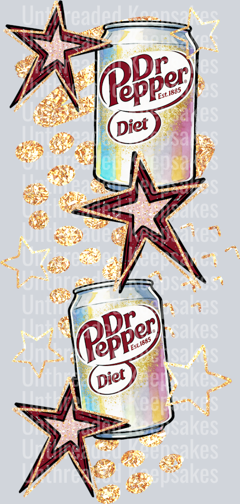 Caffeine Diet Dr Pepper Sleeves DTF Transfer