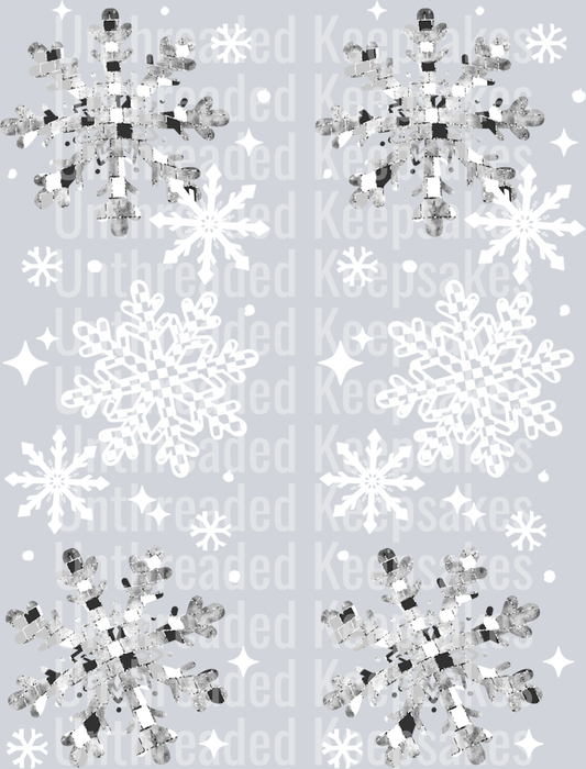 Snowflakes_Collage sleeveDTF Transfer