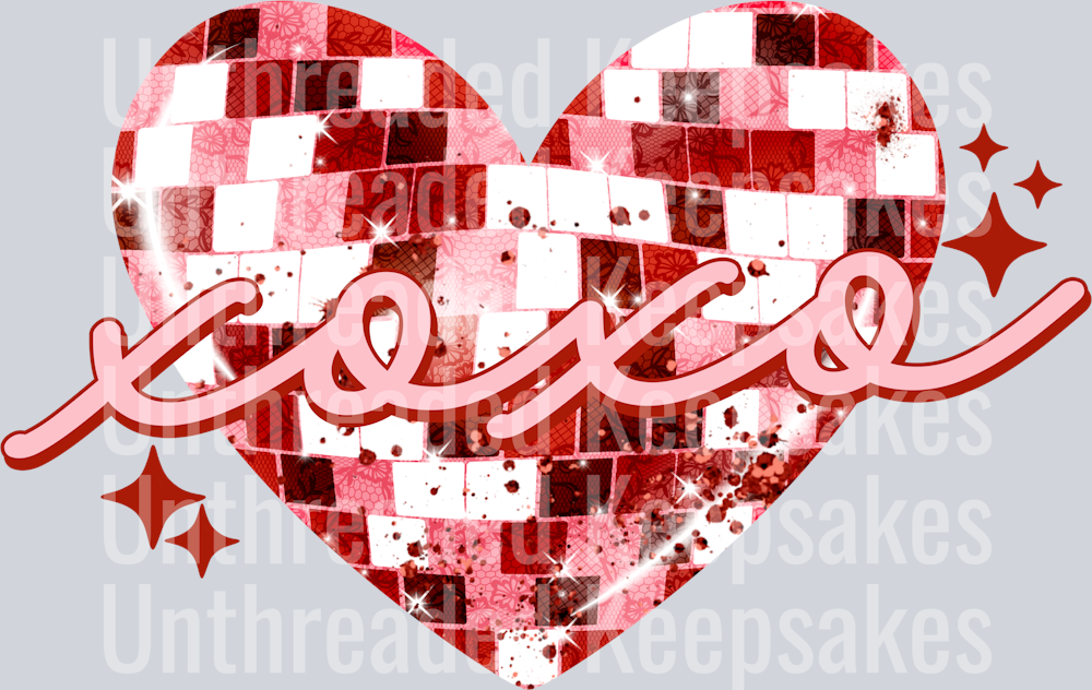 Disco_Heart_Xoxo DTF Transfer