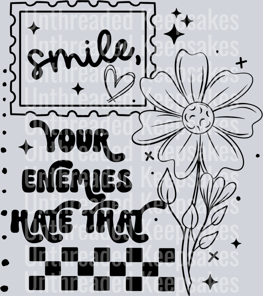 Smile Enemies Single Color BlackDTF Transfer