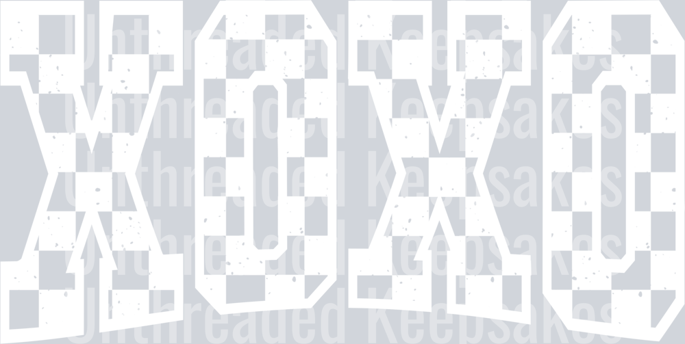 Xoxo_White_CheckerDTF Transfer