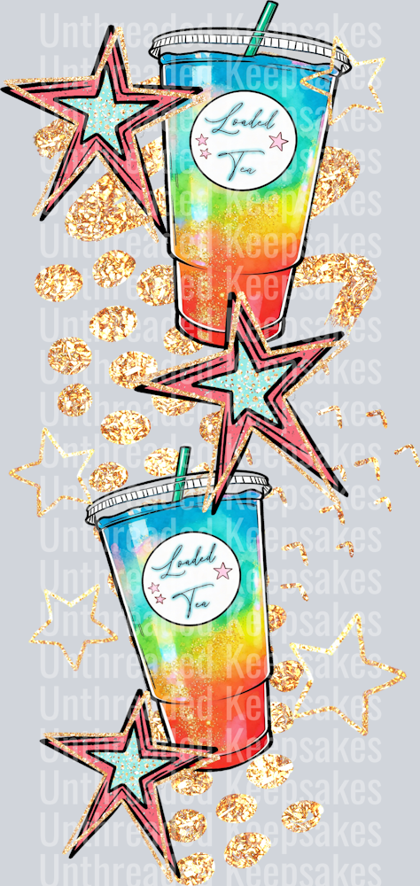 Caffeine Loaded Tea Sleeves DTF Transfer