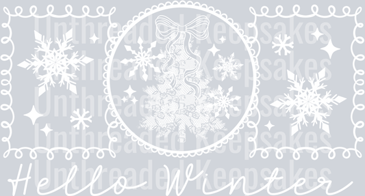 Hello_Winter_Single_Color_WhiteDTF Transfer