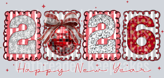 2026 NEW YEARS RED DTF TRANSFER