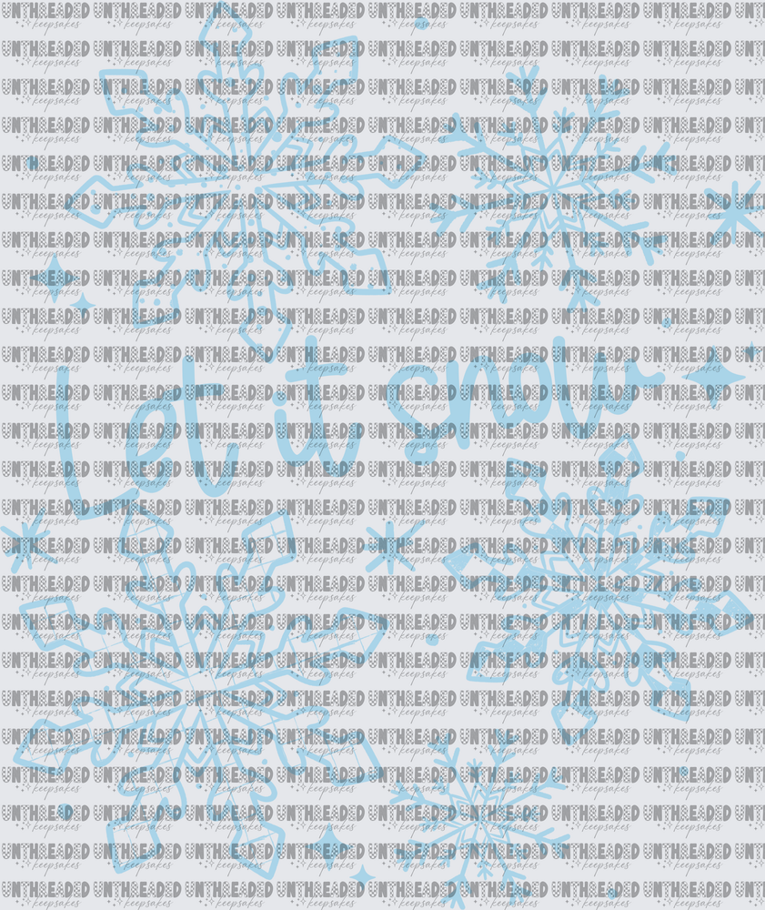 Let It Snow Blue Snowflakes Winter Script Design