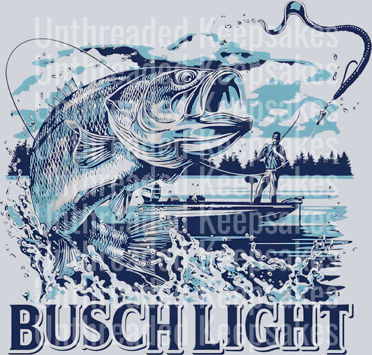 Busch Light Fishing Scene DTF Transfer