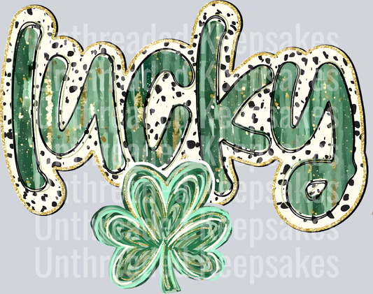 Glitter Lucky Shamrock Coquette DTF Transfer