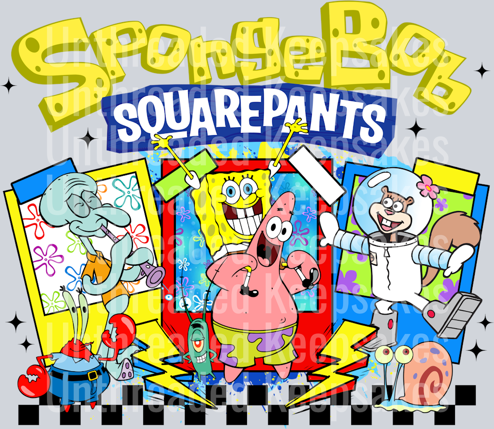 Spongebob PolaroidsDTF Transfer