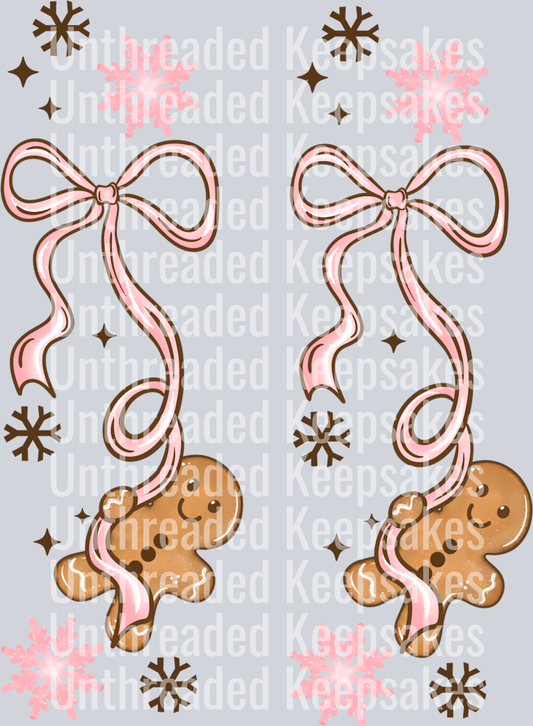 Gingerbread_Bow_Coffee_SleeveDTF Transfer