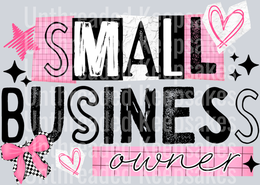 Small_Business_Pink_Black_TextDTF Transfer