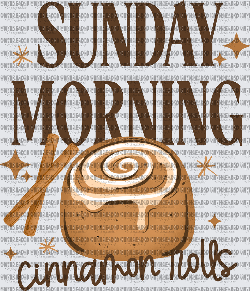 Sunday Morning Cinnamon Rolls Glazed Pastry with Sparkles