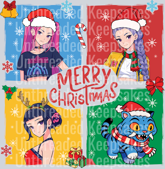 Merry Christmas Huntrix DTF Transfer