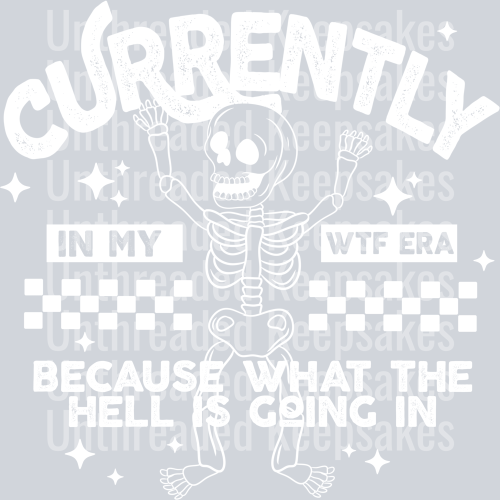 Wtf era single color white  DTF Transfer