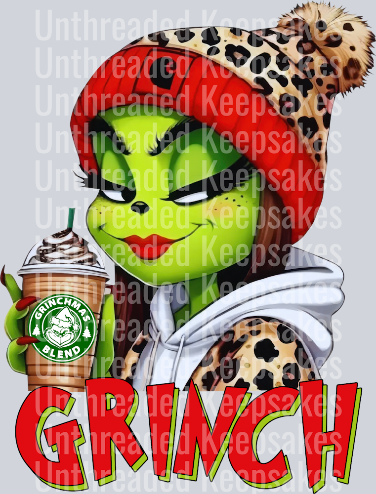 Red Grinch DTF Transfer
