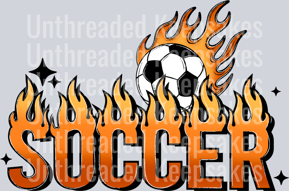 Soccer Flame DTF Transfer