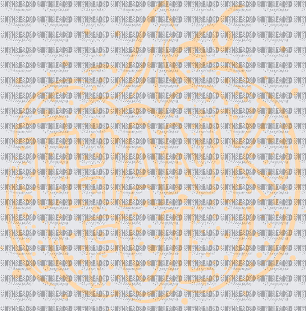 Thankful Pumpkin Outlined Dot Texture Thanksgiving Design