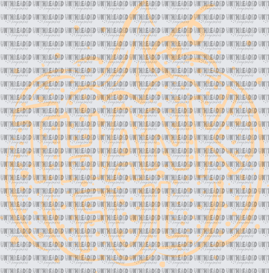 Thankful Pumpkin Outlined Dot Texture Thanksgiving Design