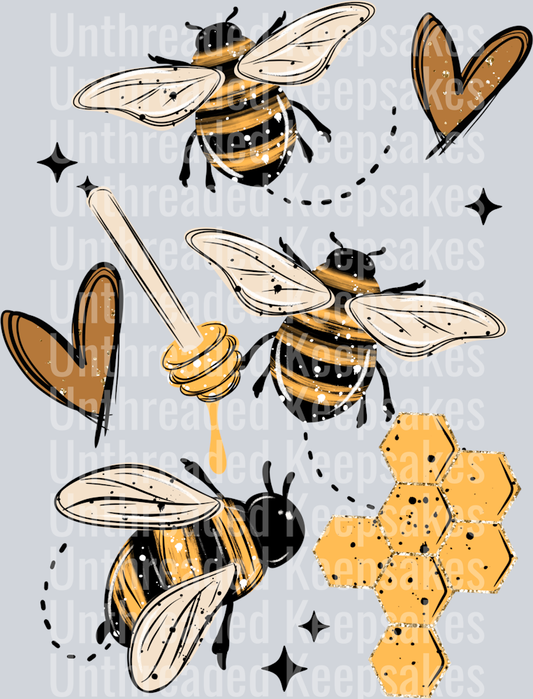 Bees_And_Honey_  DTF Transfer