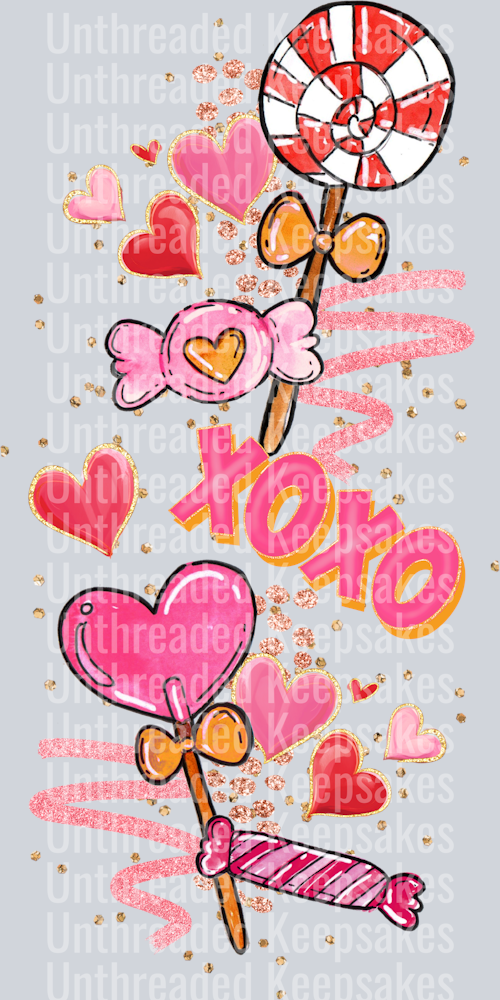 Valentine Lollipop Sleeve DTF Transfer