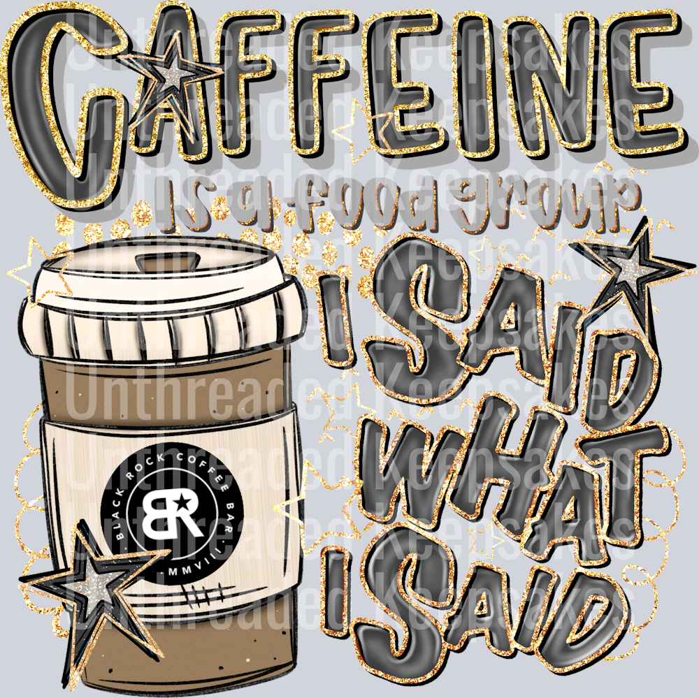 Caffeine Black Rock Hot DTF Transfer
