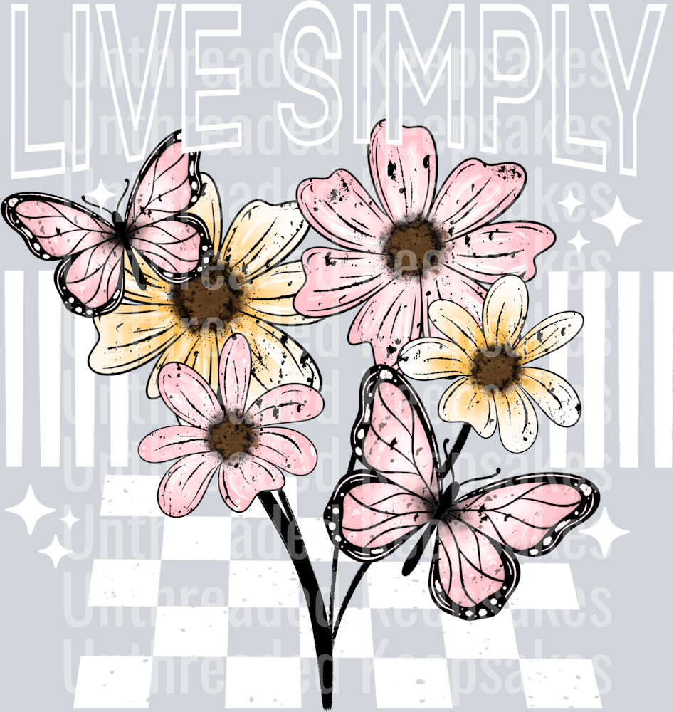 live simply black words(1) DTF Transfer