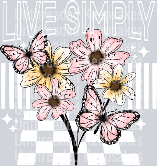 live simply black words(1) DTF Transfer