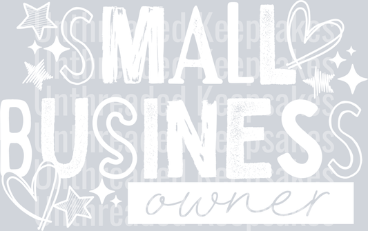 Small_Business_Single_Color_WhiteDTF Transfer