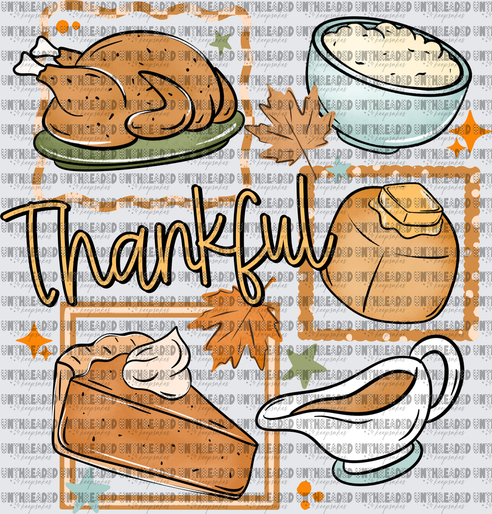 Thankful Thanksgiving Feast Turkey Pie Gravy Bread Bowl