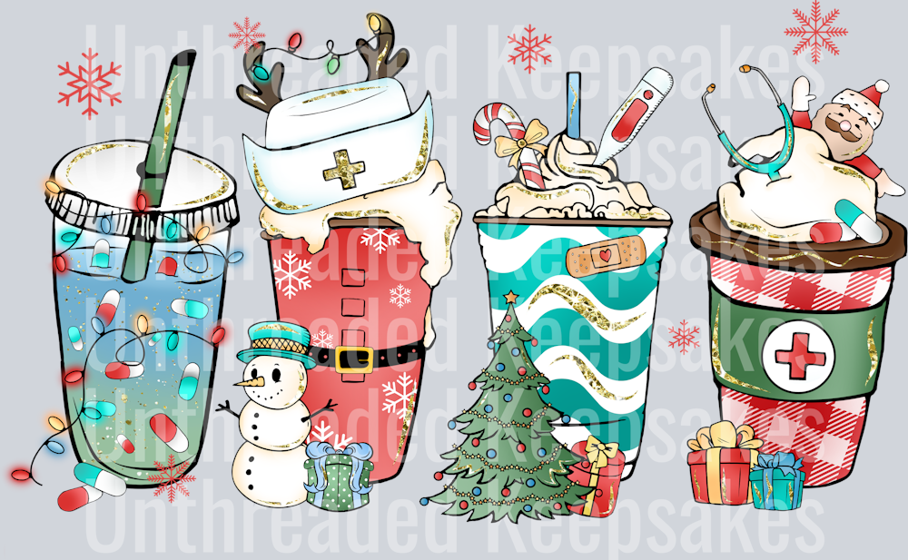 Christmas Nurse DTF Transfer