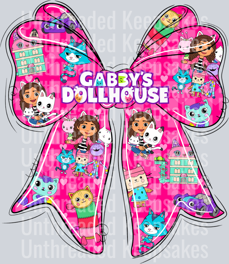 Gabbys Dollhouse Coquette BowDTF Transfer