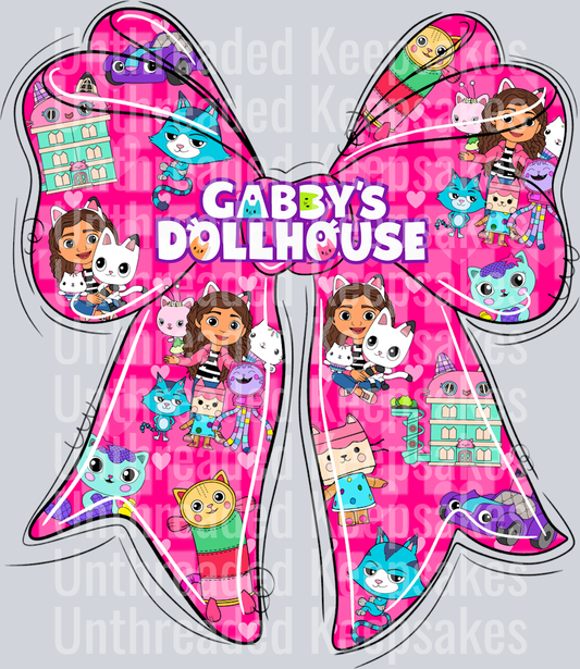 Gabbys Dollhouse Coquette BowDTF Transfer