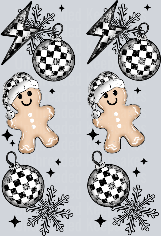 Very_Merry_Checker_Sleeve🖤 DTF Transfer – Ready to Press! 🖤
