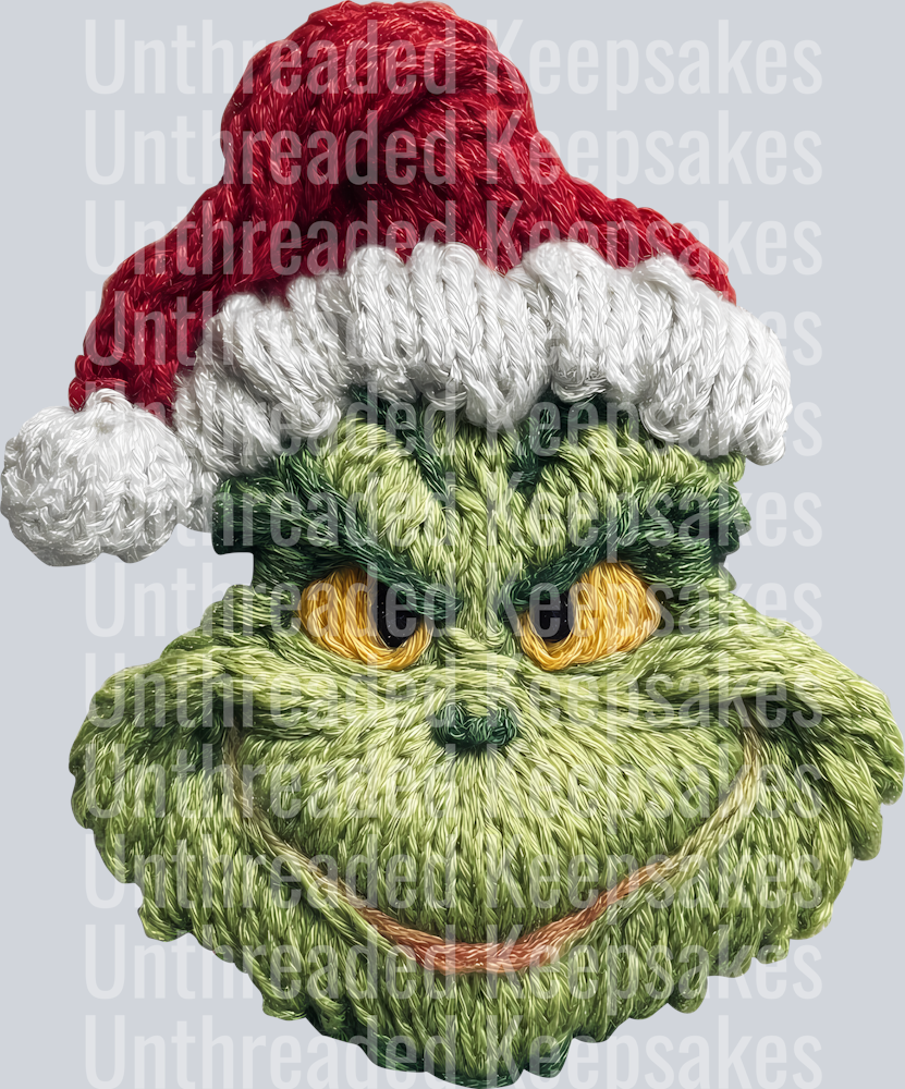 Grinch Mean Face DTF Transfer