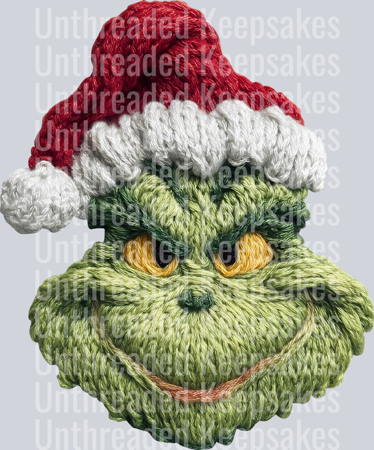 Grinch Mean Face DTF Transfer