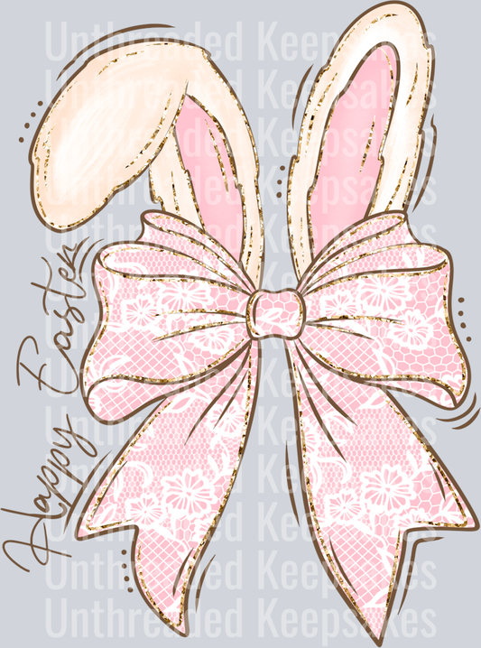 Happy_Easter_Bunny_Bow DTF Transfer