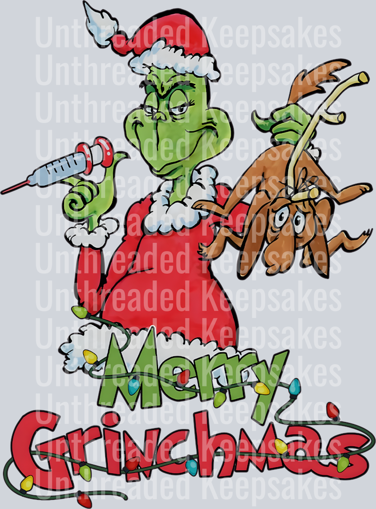 Funny Merry Grinchmas Nurse DTF Transfer